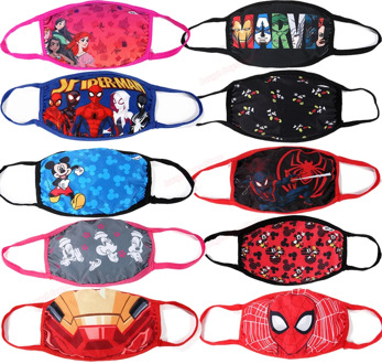 Marvel Hero Spiderman Iron Man Hulk Kid Masks Disney Mickey Mouse Minnie Frozen Anna Elsa Prince Children Face Mask Christmas