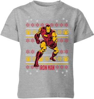 Marvel Iron Man kinder Christmas t-shirt - Grijs - 122/128 (7-8 jaar) - Grijs