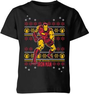 Marvel Iron Man kinder Christmas t-shirt - Zwart - 122/128 (7-8 jaar)