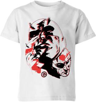 Marvel Knights Daredevil Layered Faces Kinder T-shirt - Wit - 134/140 (9-10 jaar) - Wit