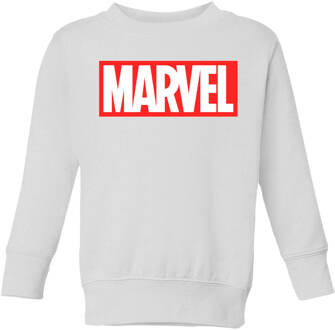 Marvel Logo Kids' Sweatshirt - White - 110/116 (5-6 jaar) - Wit