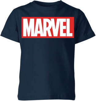 Marvel Logo Kids' T-Shirt - Navy - 110/116 (5-6 jaar) - Navy blauw - S