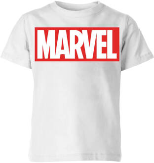 Marvel Logo Kids' T-Shirt - White - 122/128 (7-8 jaar) - Wit - M