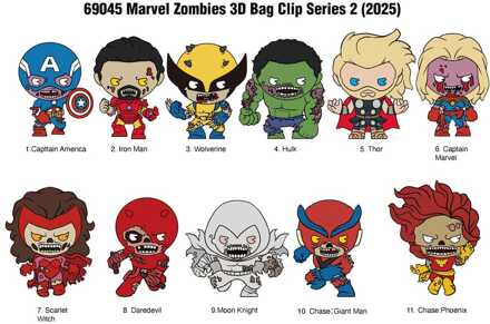 Marvel PVC Bag Clips Series 2 Zombies Display (24)