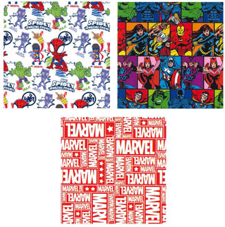 Marvel Rollen inpakpapier/cadeaupapier - 6x stuks - feest/verjaardag - 200 x 70 cm - papier - Marvel prints