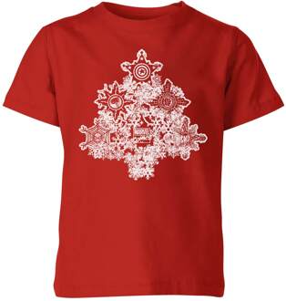 Marvel Shields Snowflakes kinder Christmas t-shirt - Rood - 98/104 (3-4 jaar) - XS