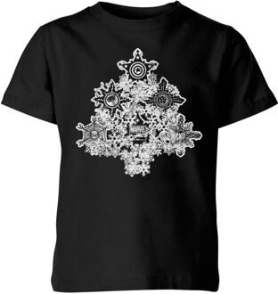 Marvel Shields Snowflakes kinder Christmas t-shirt - Zwart - 110/116 (5-6 jaar)