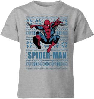 Marvel Spider-Man kinder Christmas t-shirt - Grijs - 134/140 (9-10 jaar) - L