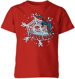 Marvel Spider-Man kinder Christmas t-shirt - Rood - 110/116 (5-6 jaar)