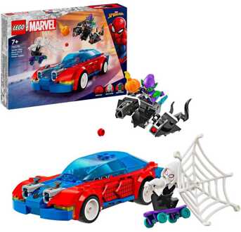 Marvel - Spider-Man racewagen en Venom Green Goblin Constructiespeelgoed