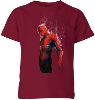 Marvel Spider-Man Web Wrap kinder t-shirt - Wijnrood - 110/116 (5-6 jaar)
