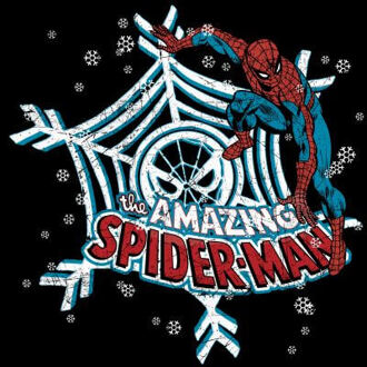 Marvel The Amazing Spider-Man Snowflake Web dames kerst t-shirt - Zwart - 3XL - Zwart