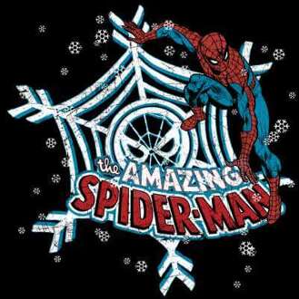Marvel The Amazing Spider-Man Snowflake Web kerst hoodie - Zwart - S - Zwart