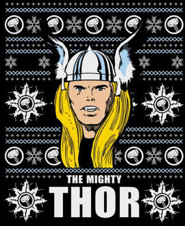 Marvel Thor Face dames kerst t-shirt - Zwart - L - Zwart