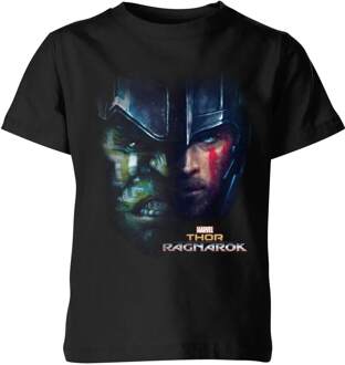Marvel Thor Ragnarok Split Face Kinder T-shirt - Zwart - 98/104 (3-4 jaar) - XS