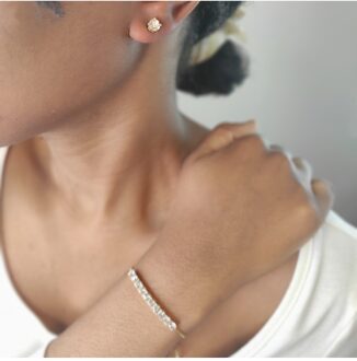 Mary Crystal Mia set en doos - Kristal Wit & Goud - One Size