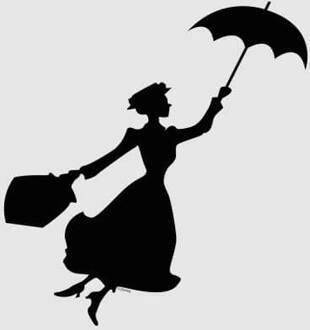 Mary Poppins Flying Silhouette Women's Christmas T-Shirt - Grey - S Grijs