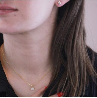 Mary sets - Oostenrijks kristal Wit & Goud - One Size