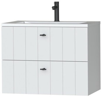 Maryport Meubelset 80 cm met 2 lades Mat wit incl Quadro wastafel Hoogglans wit - 1496018911