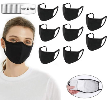 Mascarilla Reutilizable 8 Pack Unisex Protect Cover Adjustable Reusable With 20 Filters Face Masks masque lavable adulte mascara