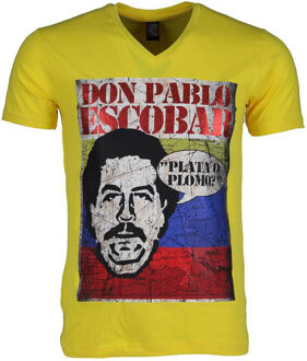 Mascherano T-shirt - Don Pablo Escobar - Geel - Maat: XL