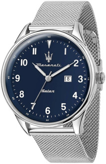Maserati Blauw Stalen Quartz Horloge Maserati , Gray , Heren - ONE Size