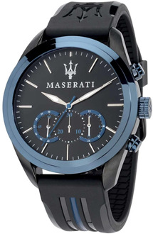 Maserati heren horloge Traguardo chronograaf met blauwe wijzerplaat