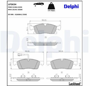Maserati Remblokkenset, schijfrem LP3634