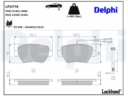 Maserati Remblokkenset, schijfrem LP3776