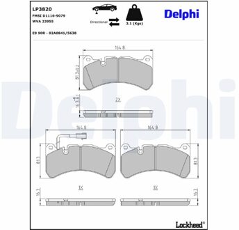 Maserati Remblokkenset, schijfrem LP3820