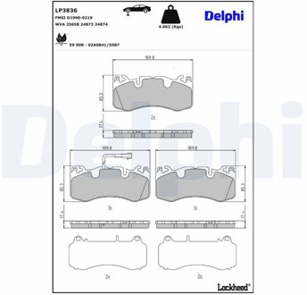 Maserati Remblokkenset, schijfrem LP3836