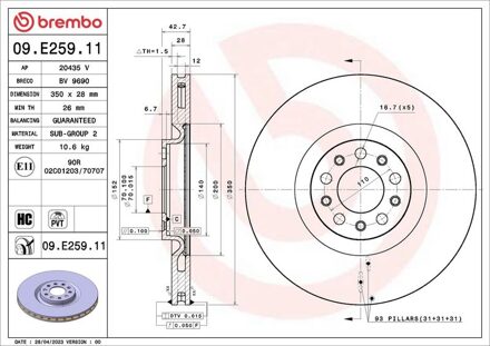 Maserati Remschijf 09E25911