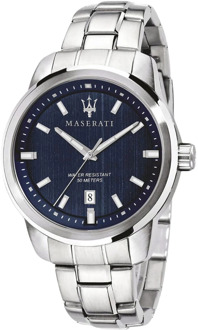 Maserati Successo Horloge - Maserati heren horloge - Blauw - diameter 44 mm - roestvrij staal