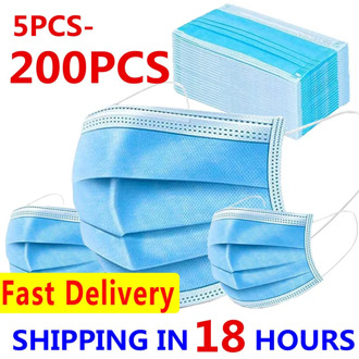 Mask Disposable Nonwove 3 Layer Ply Filter Mask Mouth Face Mask Filter Safe Breathable Protective Masks 48 Hours Shipping