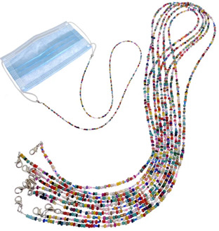 Mask Lanyard Mask Anti-Separation Rope Colored Beads Lanyard Anti-lost Anti-drop Mask Hanging Neck Rop Halter Ropes