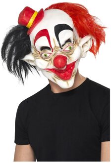 Masker Creepy Clown Zwart/Rood
