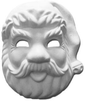Masker kerstman - Papier mache - 24 x 22 cm - beschilderbaar - kerst