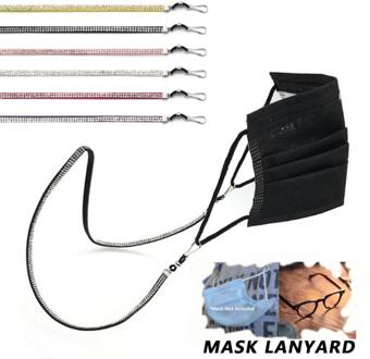 Masker Opknoping Touw Ketting Acryl Rhinestone Masker Lanyard Masker Glazen Houder Traceless Oor Opknoping Touw Twee Haken