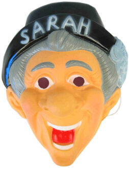 Masker Sarah - 50 jaar - 27 x 20 cm - Sarah verkleed pop accessoires