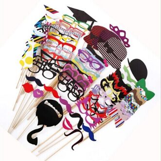 Masker Snor voor Fun Gunsten Wedding Photo Booth Props Party Decoraties Set van 76 PCS Levert