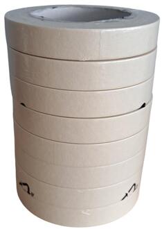 Maskingtape 50mx19mm pak a 8 rol wit