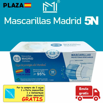 MASKS DISPOSABLE 3 LAYERS HYGIENIC, non-Medical General Use, Disposable 3 Layers, masks, made in Spain