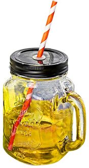 Mason Jar Glas Zomer Stijl Beker Met Huishouden Drinken Koffie Cup Praktische Gemak Thuis geel