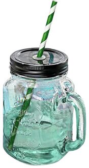 Mason Jar Glas Zomer Stijl Beker Met Huishouden Drinken Koffie Cup Praktische Gemak Thuis groen