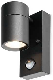 Mason LED Wandlamp - Bewegingsmelder en schemerschakelaar - GU10 - 4000K - 4W 345lm - IP44 - Zwart