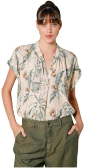 Mason's Bloemenpatroon korte mouwen shirt voor vrouwen Mason's , Multicolor , Dames - M,S,Xs