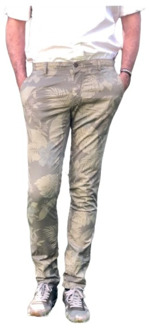 Mason's Bloemenprint Chino Broek Mason's , Beige , Heren - 2Xl,Xl,3Xl