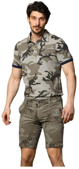 Mason's Camouflage Print Heren Polo Shirt Mason's , Green , Heren - 2Xl,Xl,L,M,S