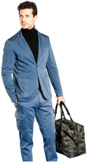 Mason's Da Vinci Travel Heren Blazer in Actief Jersey Mason's , Blue , Heren - 2Xl,Xl,M,S