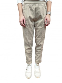 Mason's Elastische Taille Easy Jogger Chinos Taupe Mason's , Beige , Dames - L,Xs,2Xs,3Xs